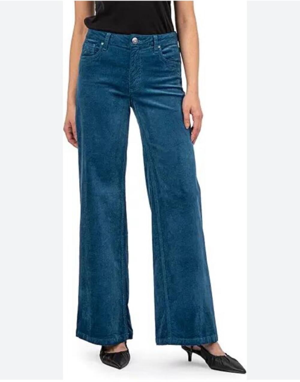 Kut From The Kloth Jeans Size 12 Teal Blue High Rise Wide Leg NWT